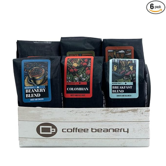 Right Roast Coffee Sampler, 6 - One Pot Sample Bags of coffee, light, medium and dark roasts