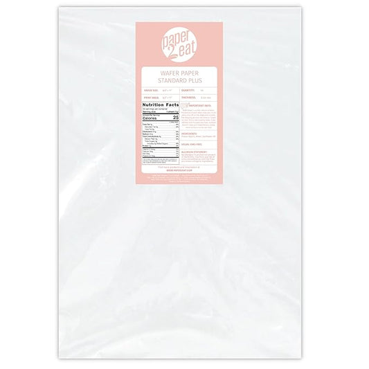 Printable Edible Wafer Paper Sheets from paper2eat (0.40 mm - 50 count/Plain)