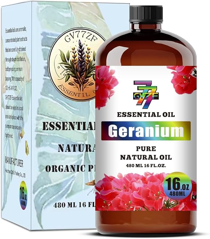 Geranium Essential Oil (16 oz / 480 ml) ??Geranium Oils for diffusers, humidifiers, Home Baths, Cleaning Products, Yoga, DIY Soaps and DIY Scented Candles