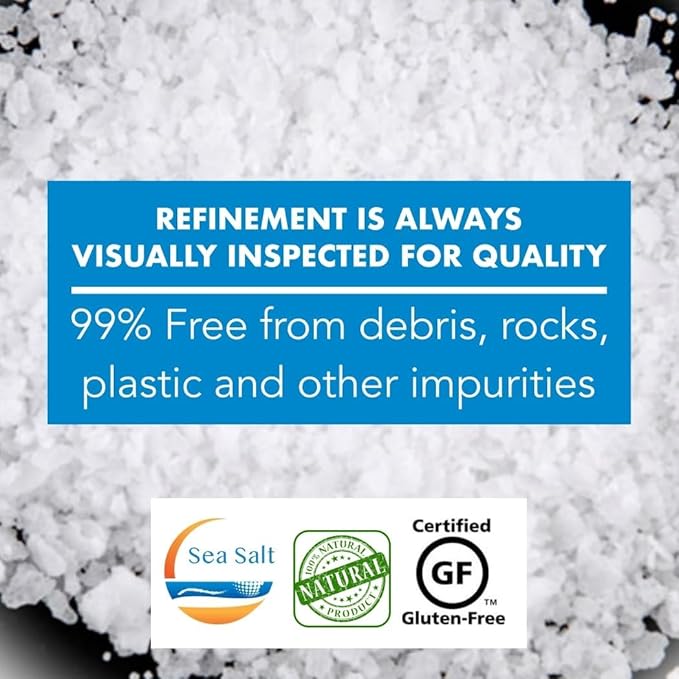 All Goods Mediterranean Sea Salt Grinder Refill ??8 oz, Coarse Gourmet Rock Salt, Perfect for Cooking, Salt Grinder, Sal Marina.