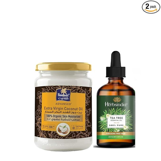 Parachute Advansed Virgin Coconut oil (skin) & Herbsindia Tea Tree oil