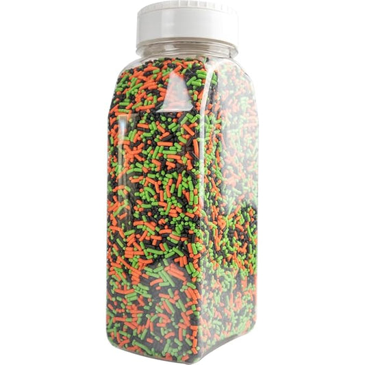 Cake Mate Halloween Sprinkles for Desserts - Black, Orange and Green Sprinkle Blend, 26oz Bottle with Easy Pour Lid, Great for Baking or Decorating Cookies, Icecream, Brownies and more