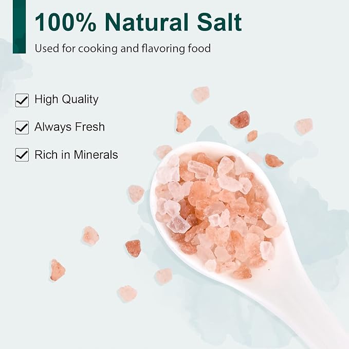 Soeos Himalayan Pink Salt 39 oz + Whole Black Peppercorns 18 oz, Coarse Grain, Kosher Salt for Grinder Refill, Salt and Pepper Grinder, Non-GMO Verified, Spice Seasoning Set for Cooking