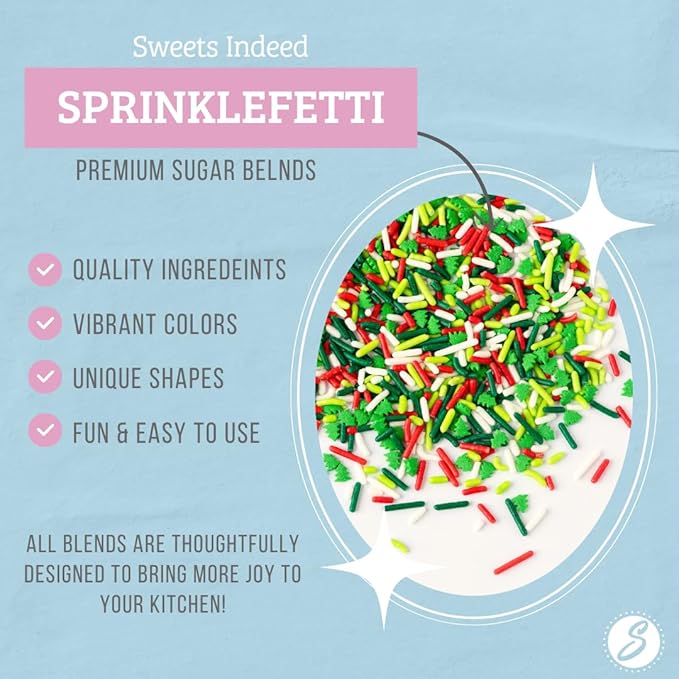 Sweets Indeed, Bulk Sprinkles, 1.3 pounds, Sprinkle Mix, Perfect for Cake Decorations, Baking Ice Cream Cookies Cupcake Topper (Holiday)