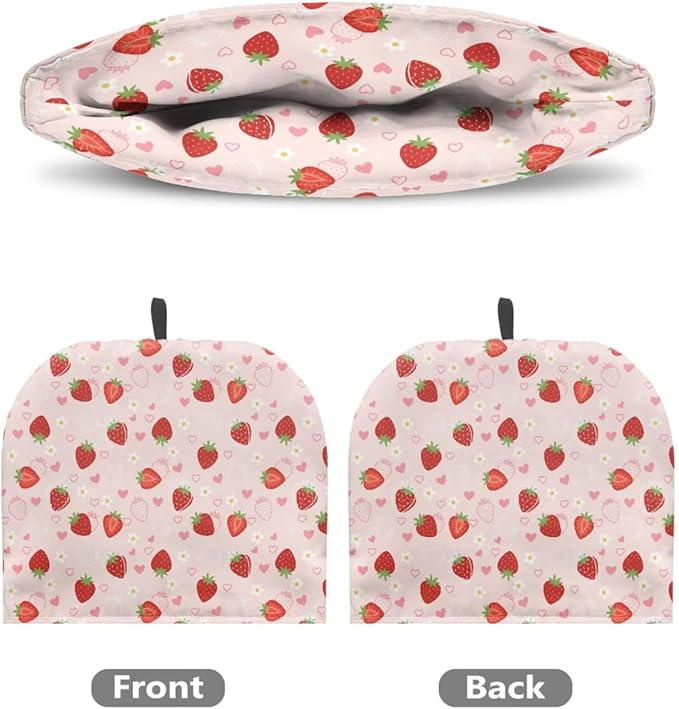 Tea Pot Cover Red Strawberry Print Teapots Cosy Insulated Tea Cozies Home Kitchen Decoration Teapot Dust Cover Warming Tea Kettle Quilt Creative Gifts for Party