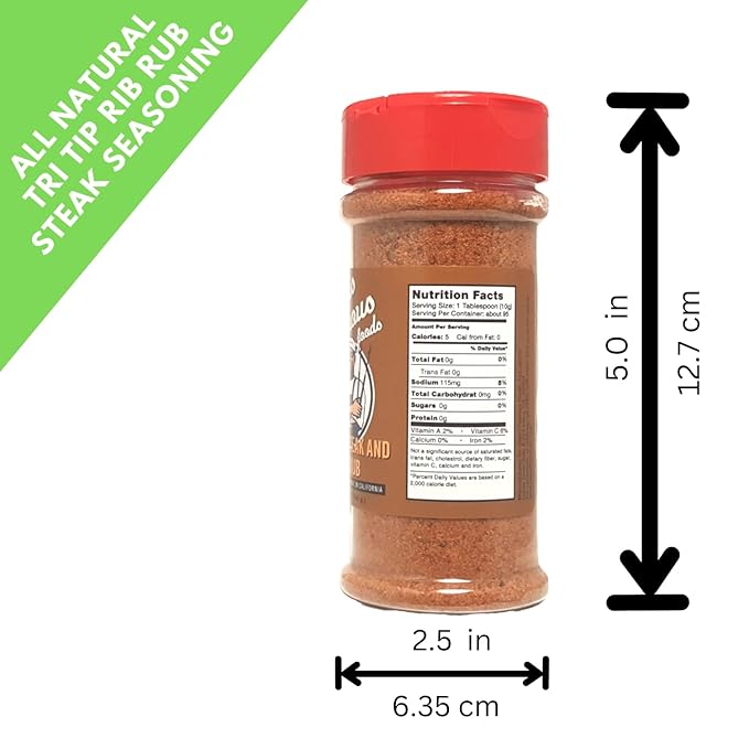 Jake's Righteous Rubs Tri Tip, Steak & Rib Rub Seasoning, 5 Oz, for Chicken, Ribs, Beef, Turkey, Santa Maria Style BBQ, Prime Roast, Gluten Free (Pack of 1)