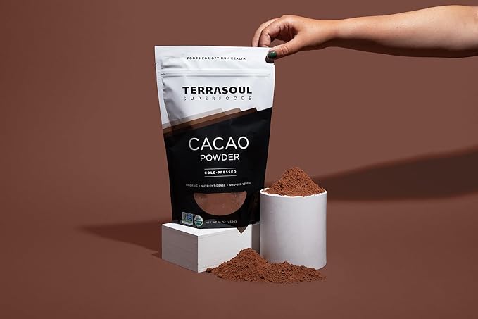 Terrasoul Superfoods Raw Organic Cacao Powder, 16 Oz, Rich Chocolate Goodness for Baking, Smoothies, and Blissful Hot Cocoa