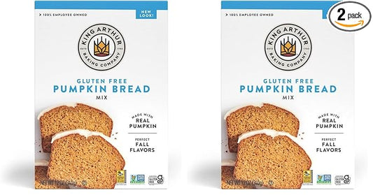 King Arthur, Gluten Free Pumpkin Bread + Muffin Mix, Gluten-Free, Non-GMO Project Verified, Certified Kosher, 12 Ounces (Pack of 2)