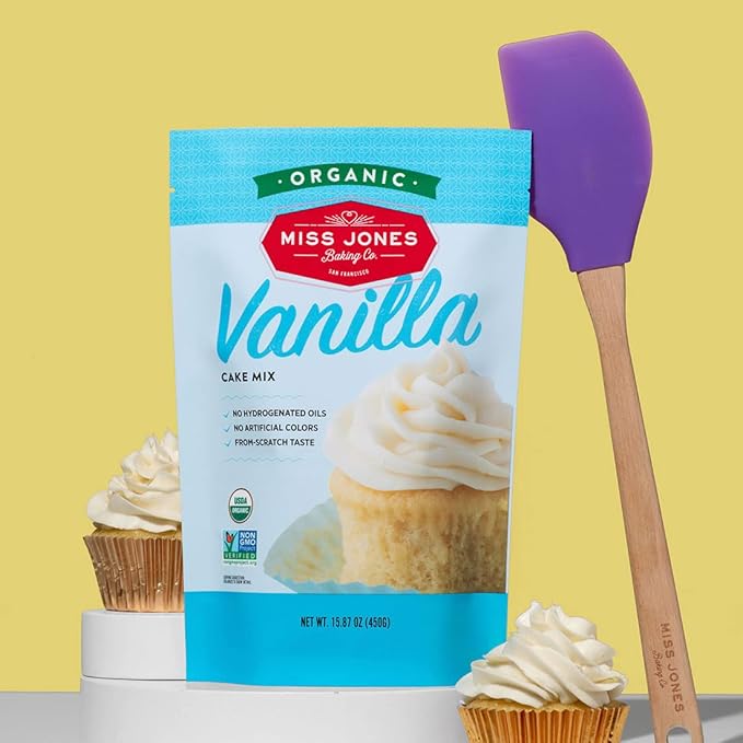Miss Jones Baking Organic Yellow Cake and Cupcake Mix, Non-GMO, Vegan-Friendly, Moist and Fluffy: Vanilla (Pack of 6)