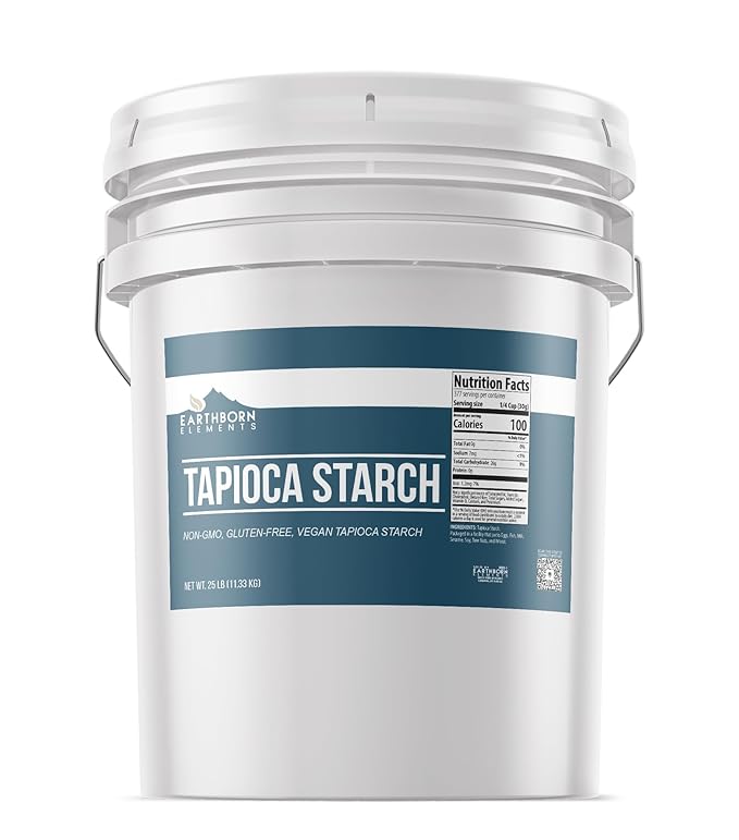 Earthborn Elements Tapioca Starch 5 Gallon Bucket, Tapioca Flour, Resealable Bucket (400 Ounce)