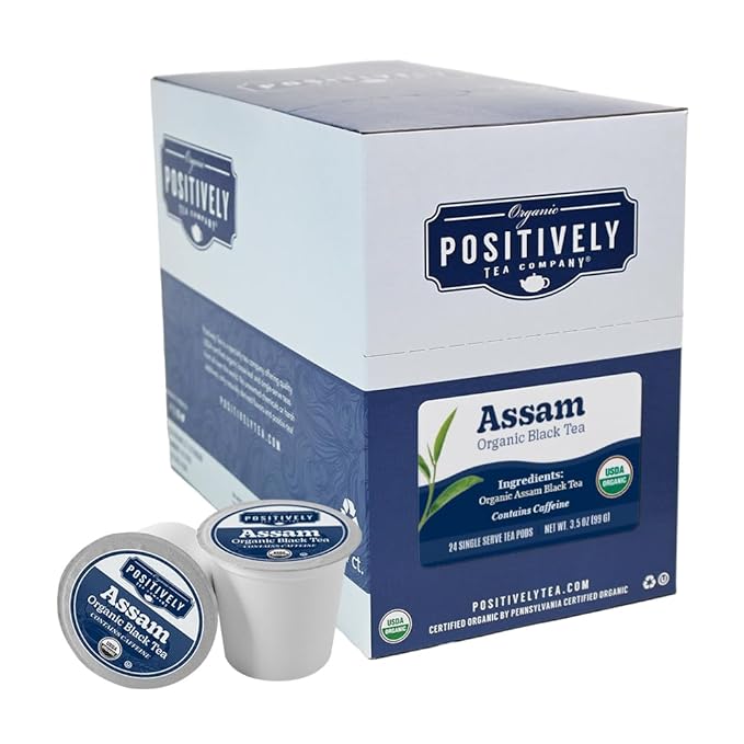 Organic Positively Tea Company, Assam Black Tea, K-Cup Compatible, 24 Pods