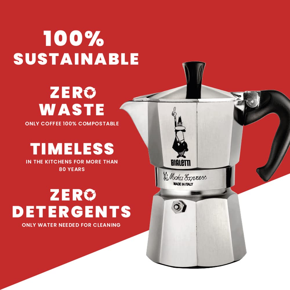 Bialetti - Moka Express: Iconic Stovetop Espresso Maker, Moka Pot, Italian Coffee Maker, 3 Espresso