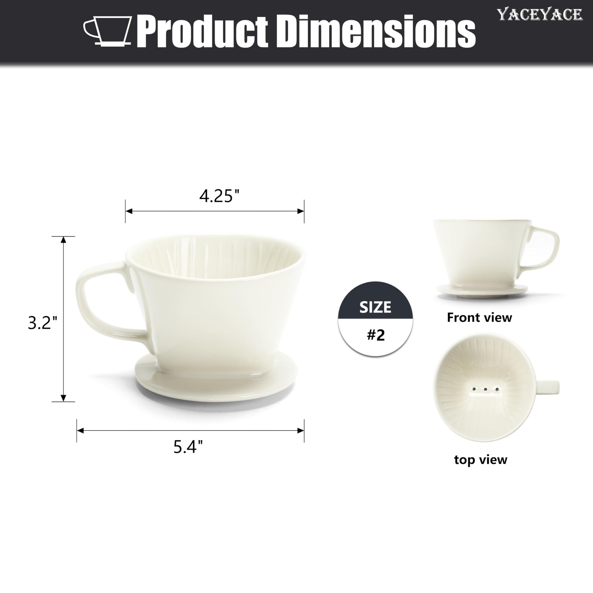Ceramic Pour Over Coffee Dripper, Small Ceramic Pour Over, Off White