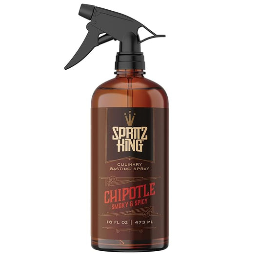 Spritz King Culinary Basting Spray: For Grilling, Smoking, Air Frying - Delicious Dark Bark, Flavorful Crust & Moisture-Sealing Power - Great on Meats or Veggies (16 Ounce Chipotle)