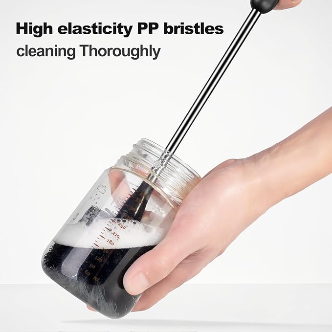 [4 Pack] Water Bottle Brush & Straw Cleaner Set,Stainless Steel Long Handle Baby Bottle Scrub Cleaning Brush for Sports Bottles, Cups, Dishes, Coffee Mugs, Glasswares, Tumblers, Wine Decanters