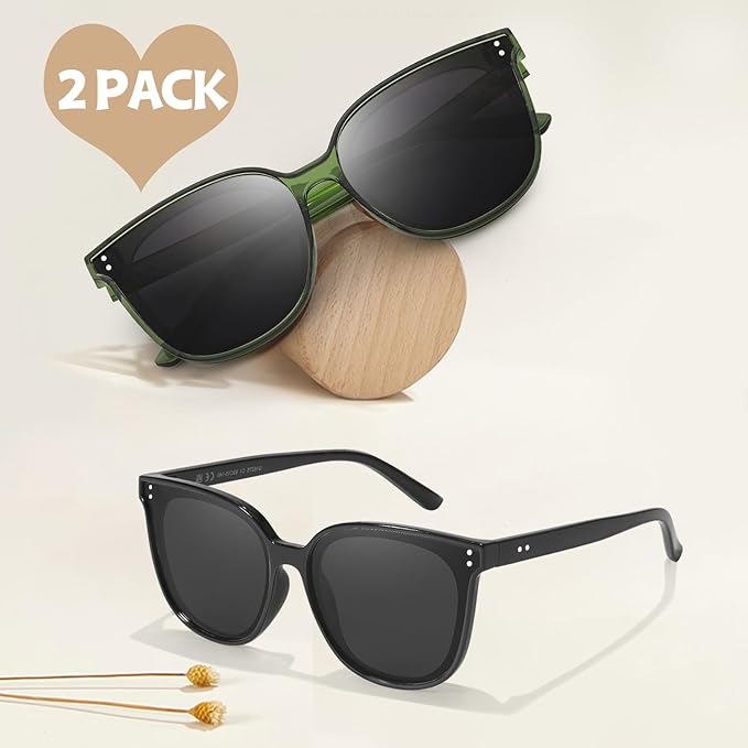 LVIOE Oversized Polarized Sunglasses for Women Trendy Large Cat Eye UV Protection Shade LS1627s