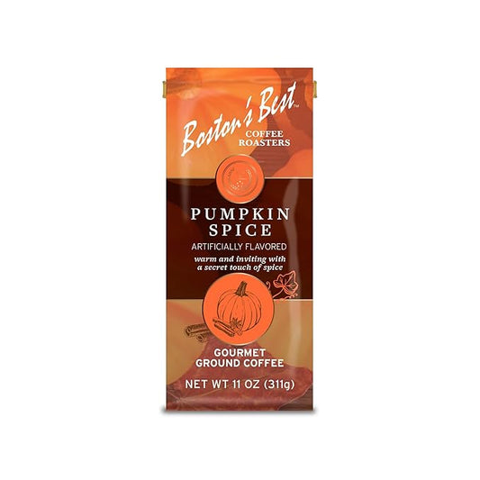 Boston???Best Gourmet Ground Coffee ??Pumpkin Spice Flavored Coffee ??Medium Roast ??11 oz