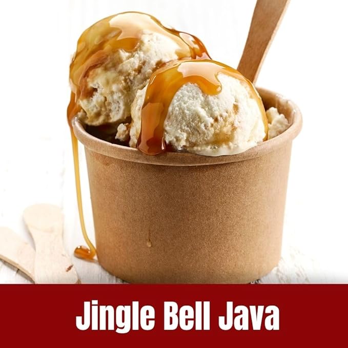Door County Coffee Jingle Bell Java Flavored Coffee Ground - 8oz Bag - Holiday Seasonal - Medium Roast - 100% Specialty Arabica - Pecans, Creamy Caramel, Vanilla, Cinnamon