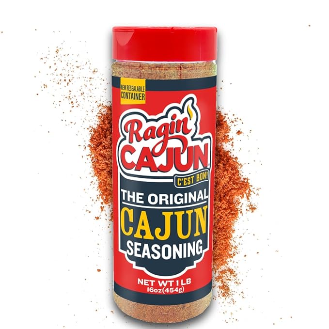 Original Cajun Seasoning - 16 oz Jar, Low Sodium, No MSG, All Natural - Authentic Louisiana Spice for Grilling and Cooking Fish, Chicken, Steak, Soup, Seafood & Gumbo by Ragin' Cajun