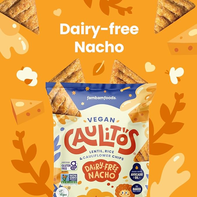 Caulitos ??15 Pack | Lentil, Rice & Cauliflower Chips | Organic, Gluten-Free, Non-GMO, Kosher, Nut-Free, Baked with Avocado Oil (22.5 oz, Nacho Cheese)
