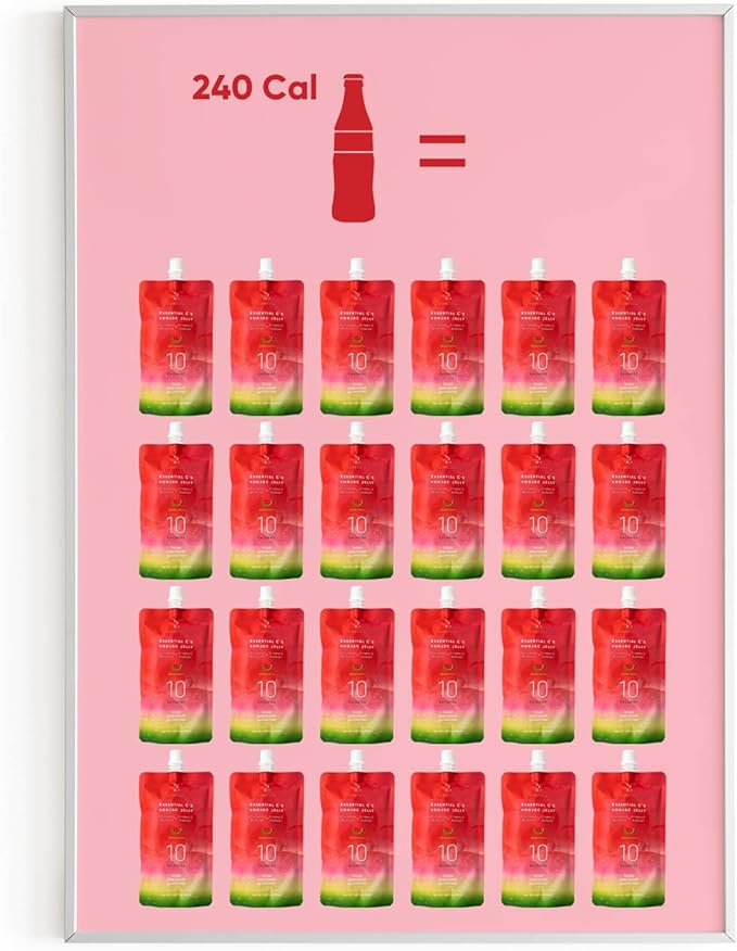 EVERYDAZE Essential C?셲 Konjac Jelly | Watermelon | Vegan Collagen Peptides and Vitamin C | Gluten Free, Sugar Free, Low Calorie | Healthy Drinkable Fruit Snack | 10 Pack Box Food Drink Pouch