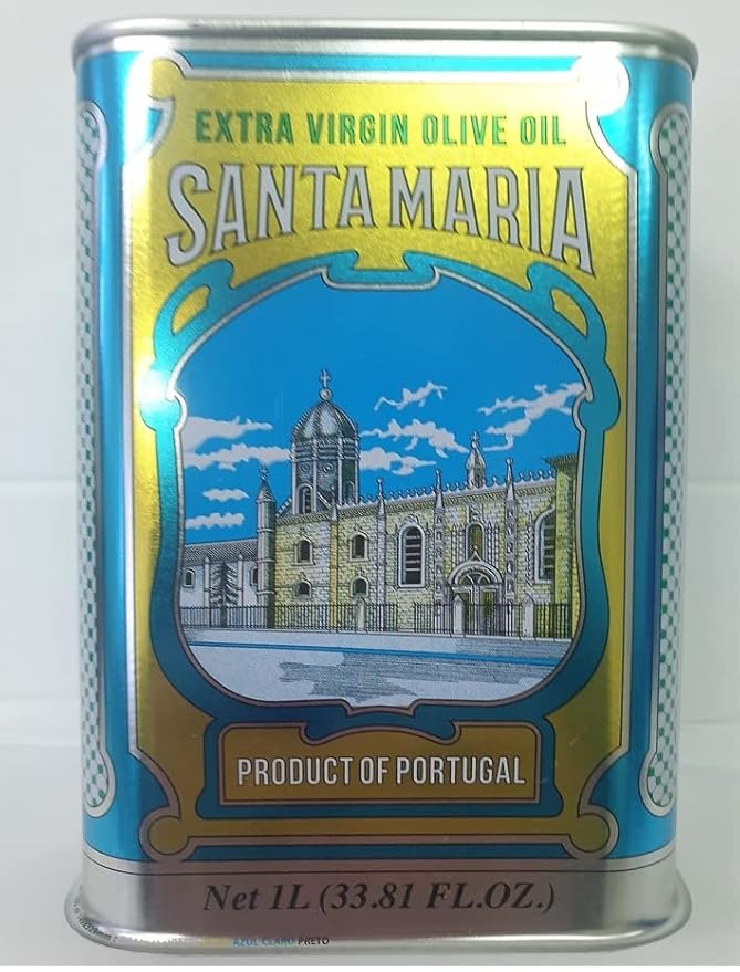 Extra Virgin Olive Oil - Santa Maria Portuguese Vintage Metal Tin - 1 L. This is a brand with almost 100 Years.
