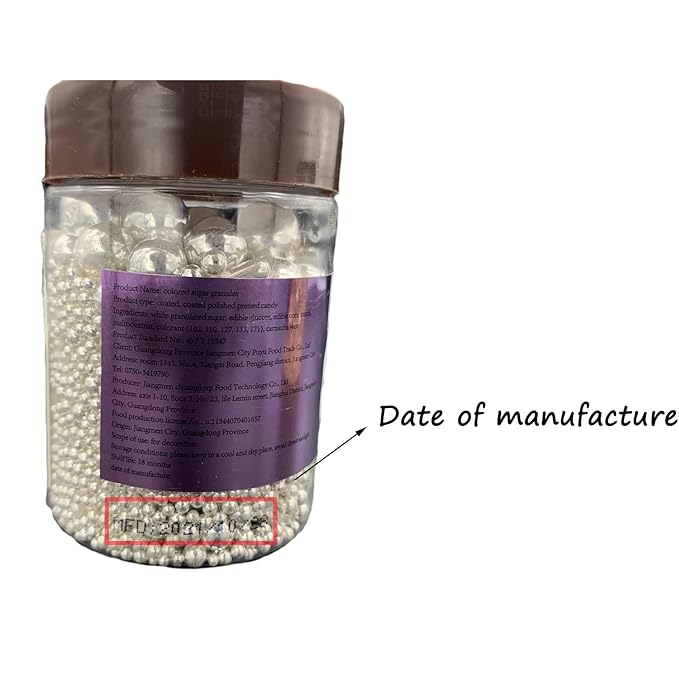 Sprinkles Silver Pearl Sugar Candy Mix Size Baking Cake Decorations Cupcake Toppers Cookie Decorating Ice Cream Celebrations Shaker Jar Wedding Shower Party (120g/4.2oz竊?"<div>