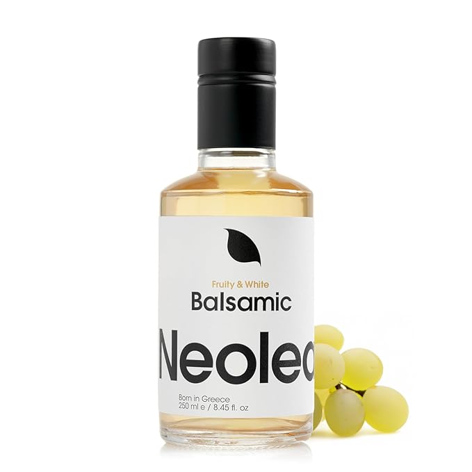 Neolea White Greek Balsamic Vinegar from Greece - American Oak w/Aged Vanilla & Honey Notes - Adds a Tangy & Acidic Flavor To Your Dishes - Dressing, Meats, Seafood & More - 8.45 fl oz / 250 ml