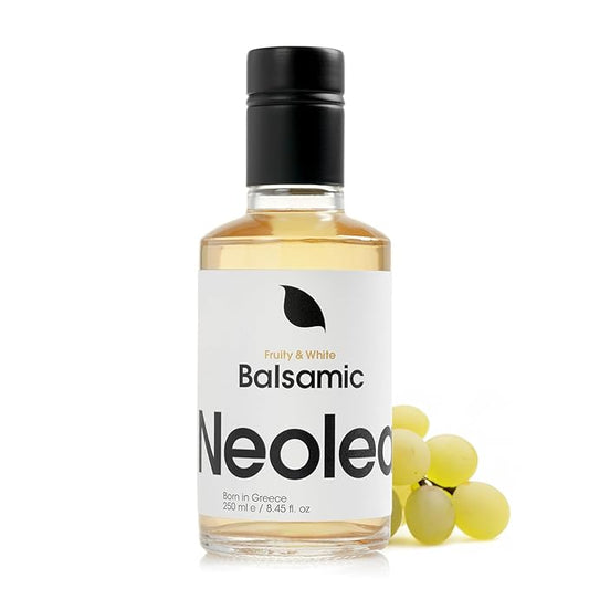 Neolea White Greek Balsamic Vinegar from Greece - American Oak w/Aged Vanilla & Honey Notes - Adds a Tangy & Acidic Flavor To Your Dishes - Dressing, Meats, Seafood & More - 8.45 fl oz / 250 ml