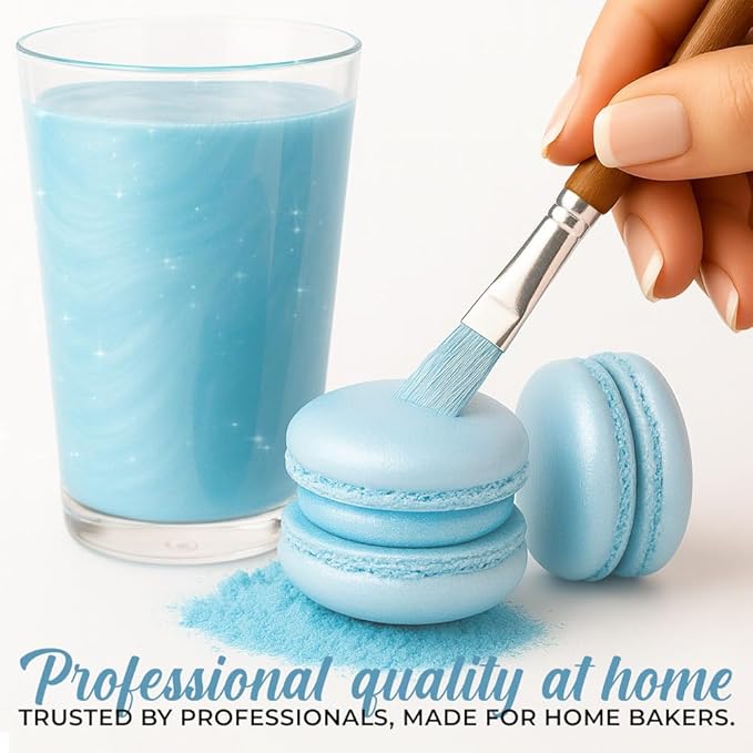 Luster Dust Edible Cake Decorations, Light Blue Edible Dust for Cake Edible Luster Dust for Cupcake Decorations, Cake Drip, Light Blue Edible Paint for Cakes, Edible Shimmer Dust for Drinks