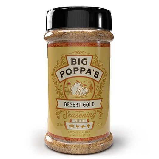 Big Poppa’s Desert Gold Seasoning — Irresistible Lemon & Mediterranean Flavors Blend — Gluten-Free Spice Mix — Chicken & Fish Seasoning for Cooking with Citrus Flavor (11.5 Oz)