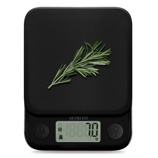 NUTRI FIT Food Scale Small Digital Kitchen Scales Weight Grams Ounces Black