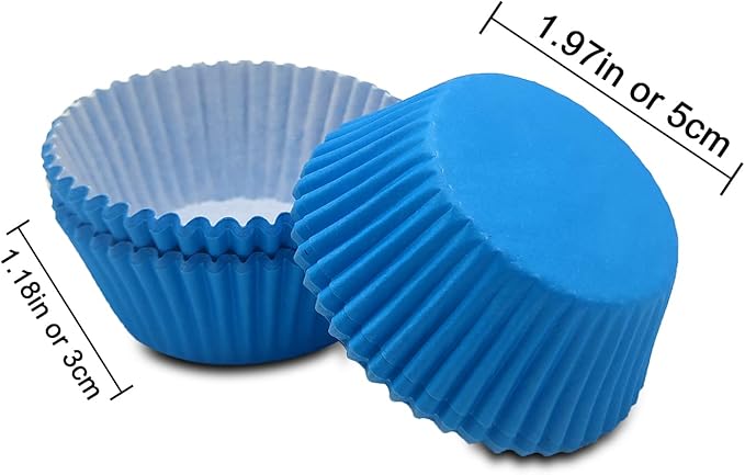 Standard Baking Cups, Classic Blue Greaseproof Festive Cupcake Liners, 150-Count