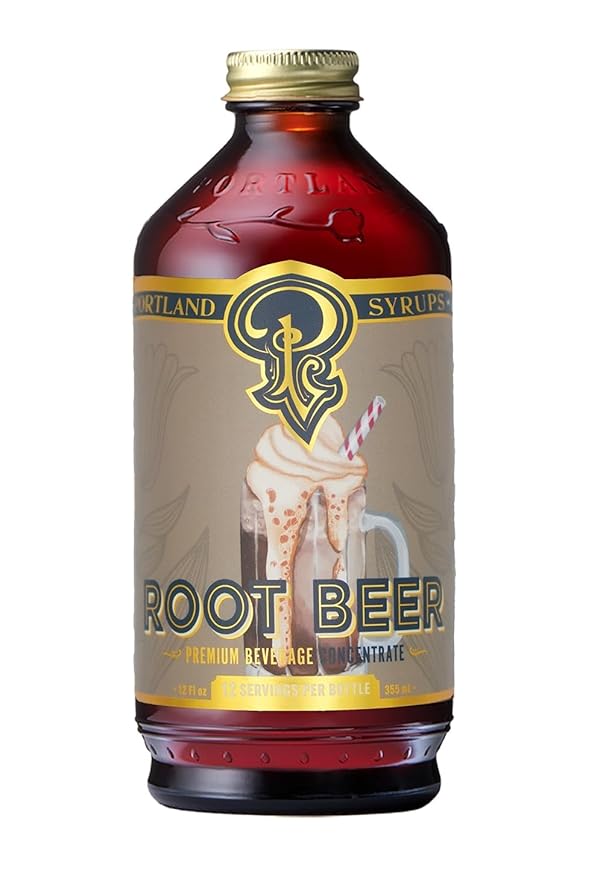 Portland Syrups Genuine Root Beer Syrup - Premium Beverage Concentrate for Authentic Cocktails, Soda, Ice Cream, Coffee Drinks, and More - 12 oz with 12 Servings (Pack of 1)