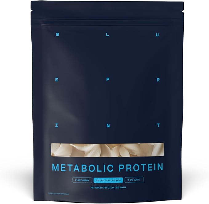 Blueprint by Bryan Johnson Vegan Protein Meal Replacement ??Plant Based Hemp Protein with 27g Protein Per Serving ??Low Calorie, Flavored Protein for Women & Men ??Dairy Free ??15 Servings - Vanilla