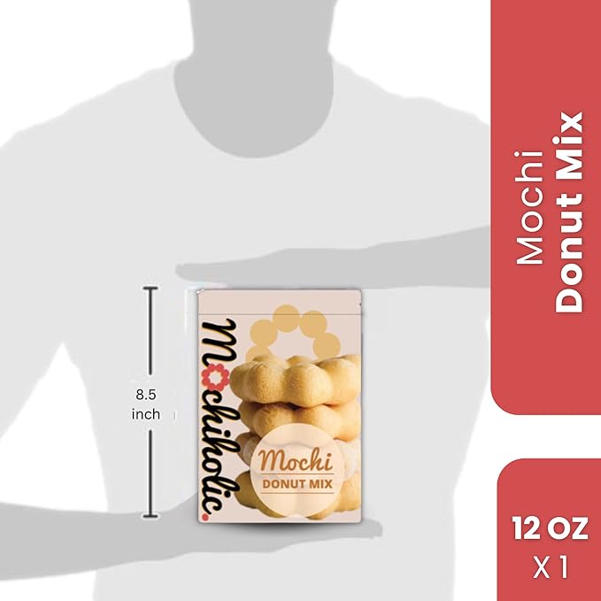 Donut Mix Original Recipe, Mochi Mix, Rice Flour with Low Calories and Sugar with Essential Nutrients, 12 oz Healthy Daily Snacks by Mochiholic (Pack of 1)