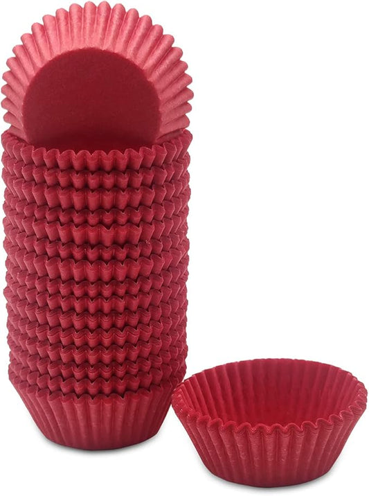 Greaseproof Mini Cupcake Liners, Premium Paper Baking Cups for Party Celebration,(Red, 300-count)