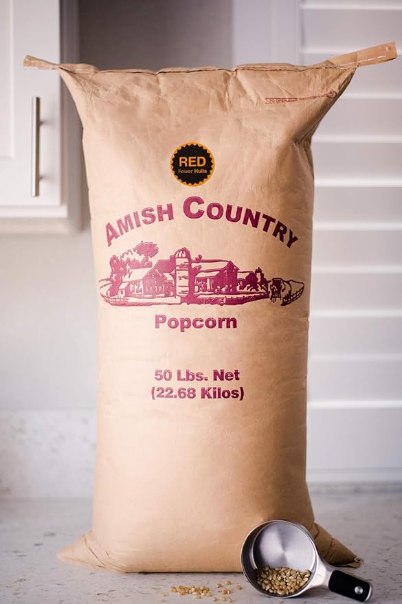 Amish Country Popcorn | 50 lbs Bag Red Kernels | Old Fashioned, Non-GMO and Gluten Free (50lbs Bag)