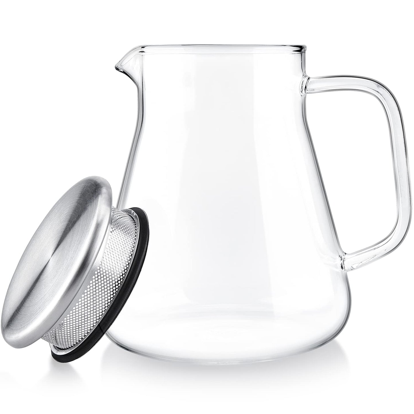 Teabloom One-Touch Tea Maker, 2-in-1 Teapot and Kettle with Stainless Steel Filter Lid for Loose