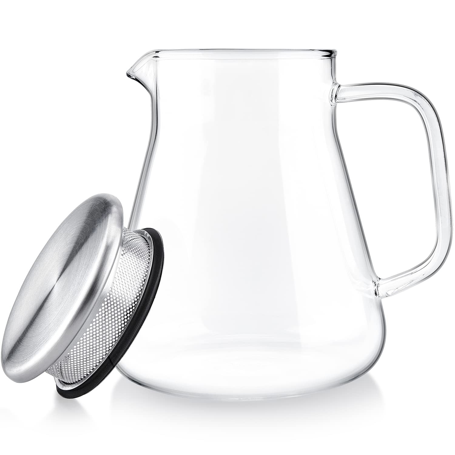 Teabloom One-Touch Tea Maker, 2-in-1 Teapot and Kettle with Stainless Steel Filter Lid for Loose
