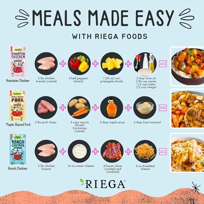 Riega Ranch Chicken Slow Cooker Seasoning, Perfect Mix for Ranch Chicken Seasoning 1 Ounce (Pack of 1)
