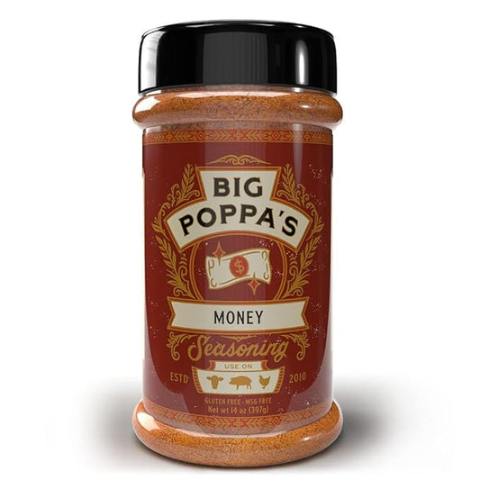 Big Poppa’s Money BBQ Rub — Award Winning Pork BBQ Rub — Gluten-Free Spice Mix — Dry Rubs for Smoking and Grilling with Sea Salt (14 Oz)