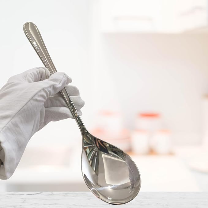 Serving Spoons,Heavy Duty 304 Stainless Steel Buffet Serving Spoons,Dishwasher Safe 10.6'' Pack of 2