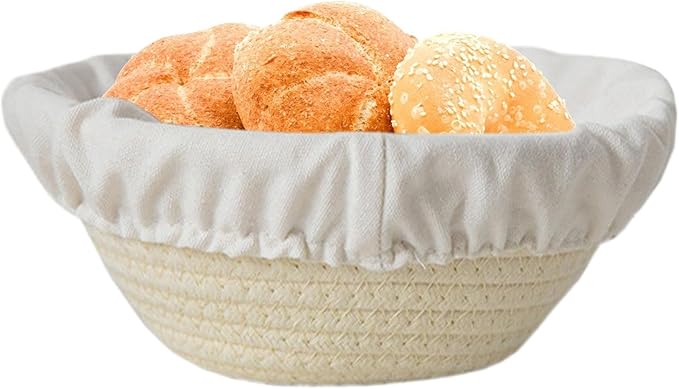 Bread Proofing Basket - Round Oval Bread Proofing Baskets Cotton Rope - Kitchen Gadget, Baking Supplies for Artisan Pastry Making