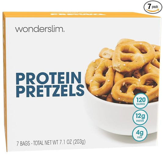 WonderSlim Protein Pretzel Snacks, 120 Calories, 12g Protein, 4g Fiber (7ct)