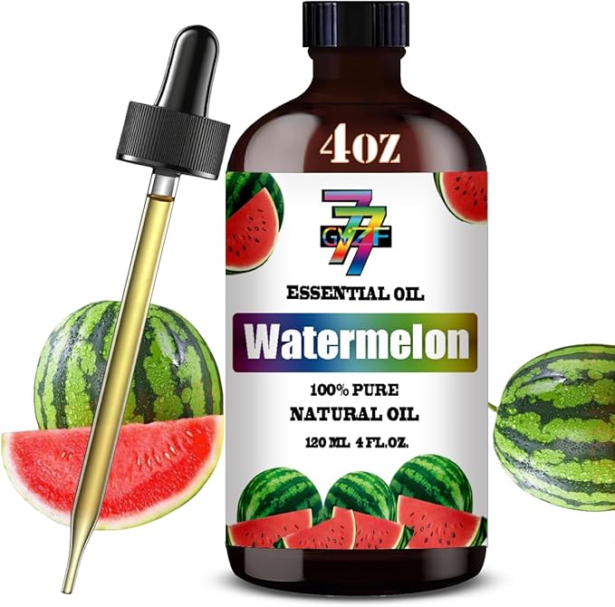 Watermelon Essential Oil (4 oz/120 ml) ??Watermelon Oils for Aromatherapy, diffusers, humidifiers, Home fragrances, DIY Skincare, soap Making, DIY Candle Making, Relaxation, Yoga, and Meditation