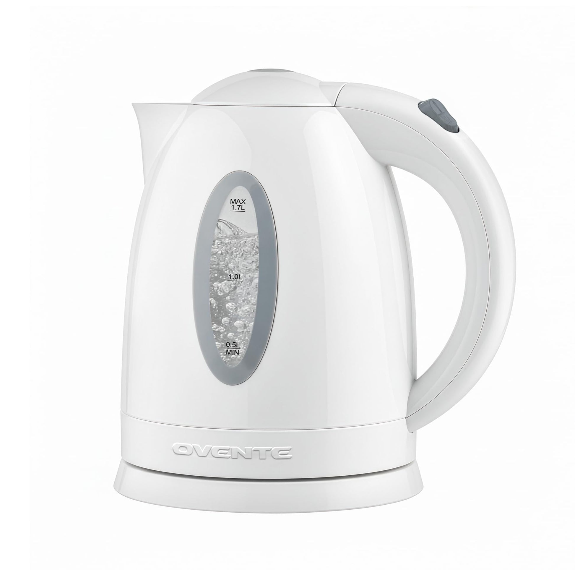 OVENTE 1.7L Electric Kettle with 1100W Fast Boiling Water, White KP72W