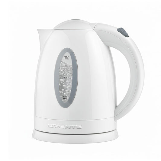 OVENTE 1.7L Electric Kettle with 1100W Fast Boiling Water, White KP72W