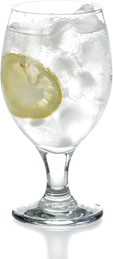 Red Co. Belluno Classic Clear Glasses for Water, Juice, Liquor - Wine Goblets - Set of 6 (13.5 Ounces)