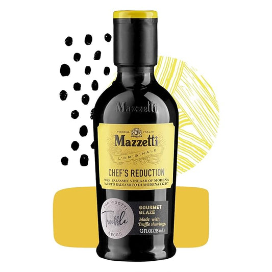 Mazzetti Truffle Balsamic Vinegar Glaze of Modena PGI | Thick & Rich | Perfect for Pasta, Risotto & Eggs | 7.3 Ounce Bottle (Pack of 1)